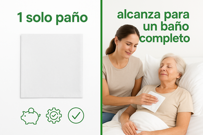 En Seco Te Bañas – Toallitas de Baño Sin Enjuague para Adultos y Cuidadores