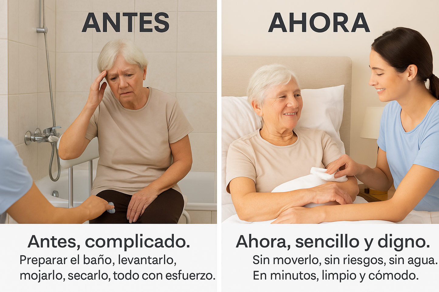 En Seco Te Bañas – Toallitas de Baño Sin Enjuague para Adultos y Cuidadores