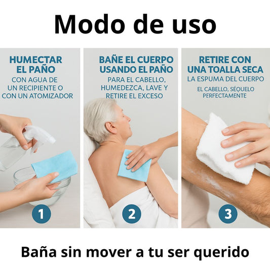 En Seco Te Bañas – Toallitas de Baño Sin Enjuague para Adultos y Cuidadores